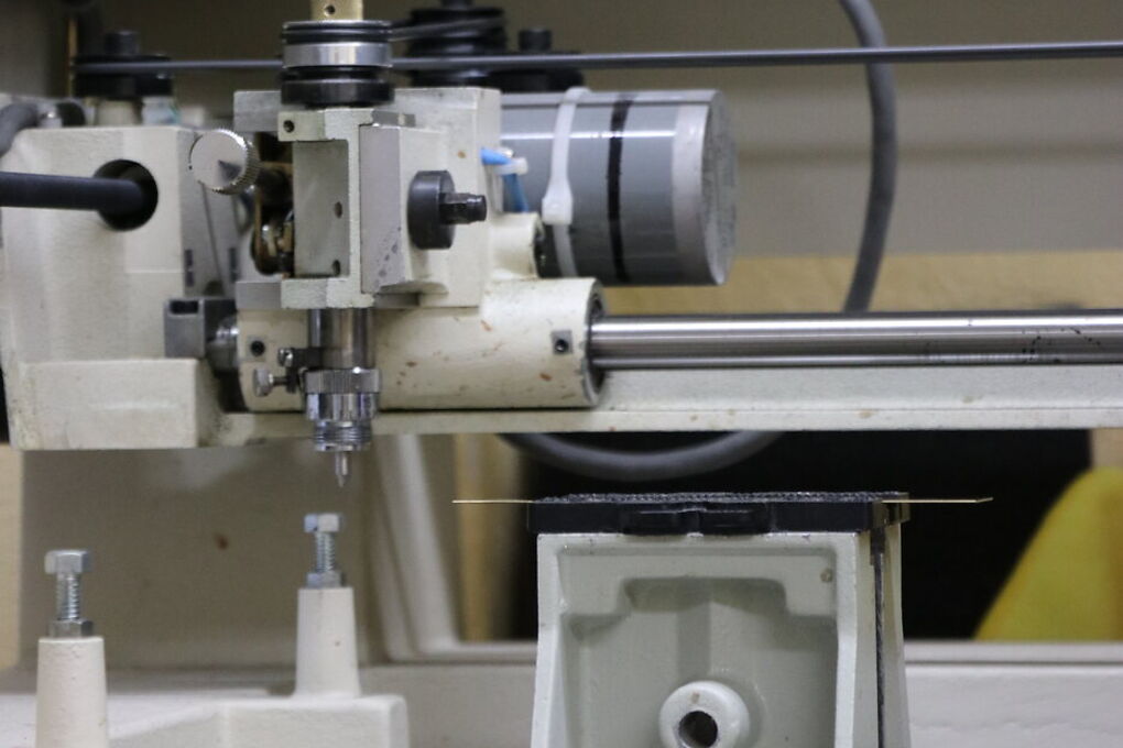 Engraving spindle cutting a plate