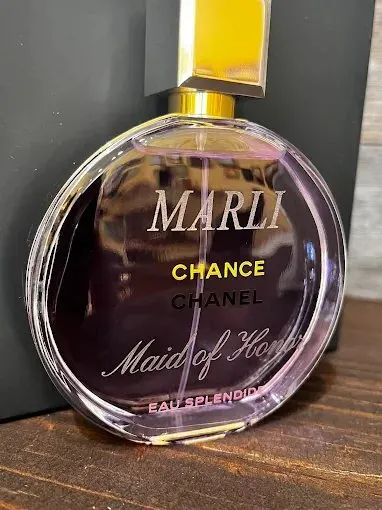 Engraved perfume bottle keepsake
